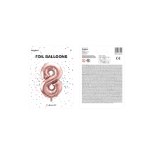 1 Ballon XXL - Zahl 8 - Rosegold