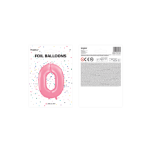 1 Ballon XXL - Zahl 0 - Rosa