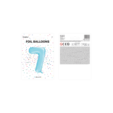 1 Ballon XXL - Zahl 7 - Hellblau