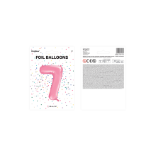 1 Ballon XXL - Zahl 7 - Rosa
