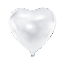 1 Ballon - Herz - Weiß