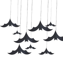 Hanging Decoration - Bats Black Paper