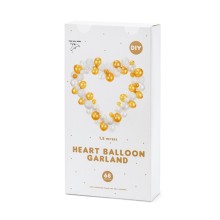 1 Ballonset - Herzbogen - White & Gold