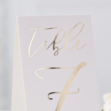 12 Table Numbers Tent - Gold