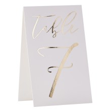 12 Table Numbers Tent - Gold