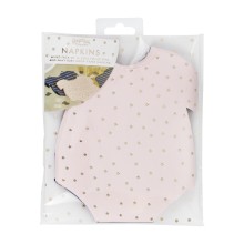 16 Gold Foiled Pink and Navy Baby grow shaped napkins
