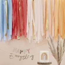 1 Backdrop - Ceiling Steamers - Muted Pastel Rainbow