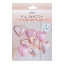 8 Customisable Balloon Cluster - Foil Balloons - With Stickers