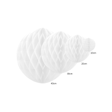 1 Wabenball XL - Ø 20cm - Weiß