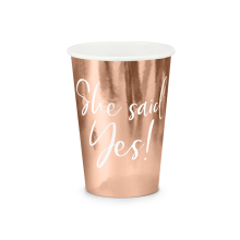 6 Pappbecher Trend - 220ml - She said Yes