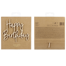 1 Cake Topper - Holz - Happy Birthday