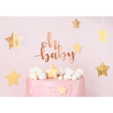 1 Cake Topper - Oh baby - Rosegold