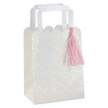 5 Party Bag - Scale Print Party Bag with Shell Handle and Tissue Tassel