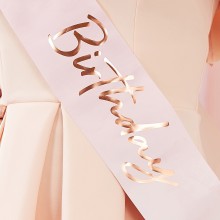 1 Rose Gold Foiled It`s My Birthday Pink Ombre Sash