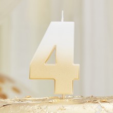 1 Gold Ombre Number Candle - 4
