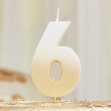 1 Gold Ombre Number Candle - 6