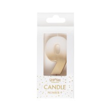 1 Gold Ombre Number Candle - 9