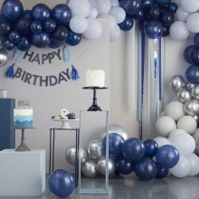 1 Cake Topper - Happy Birthday - Silver
