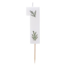 1 Candle - Number 1 - Pressed Foliage