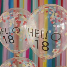5 Hello 18 Milestone Balloons - Eco Brights