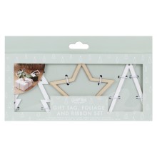 Gift Accessory Pack - Ribbon, Foliage, Tags and Wooden Present Toppers