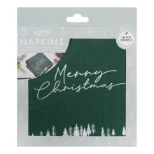 Napkin - Merry Christmas - Green