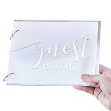 1 Guest Book - Acrylic Guest book - Rose Gold Foiled