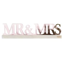 1 Decoration - Mr & Mrs Table Decoration - Rose Gold Acyrlic on Wood