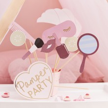 10 Pink Glitter and Foiled Photobooth props