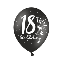 6 Motivballons - Ø 30cm - 18th Birthday