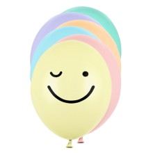 6 Motivballons - Ø 30cm - Happy Faces