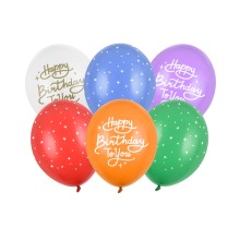 6 Motivballons - Ø 30cm - Happy Birthday to You