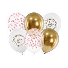 6 Motivballons - Ø 30cm - Love Flowers