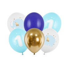 6 Motivballons - Ø 30cm - SET - One Year Boy