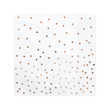 20 Servietten Trend - 33cm - White with Rosegold Dots