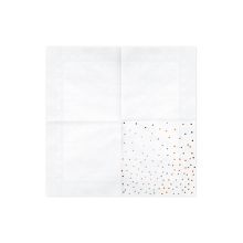 20 Servietten Trend - 33cm - White with Rosegold Dots