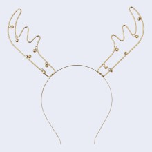 1 Headbands - Antler with Bells - Gold Wire