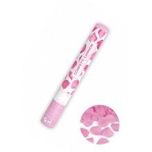 1 Konfettikanone - 40cm - Rosenblätter - Pink