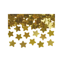 1 Konfettikanone - 40cm - Metallic - Stars - Gold