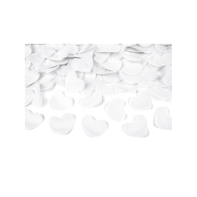 1 Konfettikanone - 40cm - Papier - Herzen - Weiß