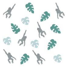 1 Eco Table Confetti - Jungle Leaf & Monkey Confetti - Green