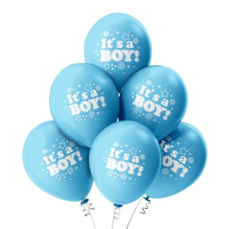 8 Luftballons "Es ist ein Junge" 28cm Geburt Taufe Party Dekoration 